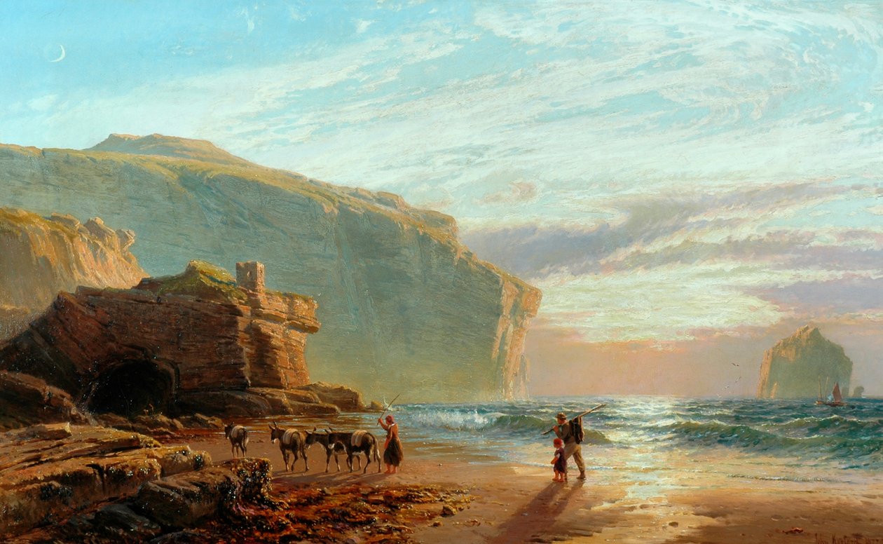 Voor de kust van Cornwall (Trebariwith Strand), 1877-78 door John Mogford