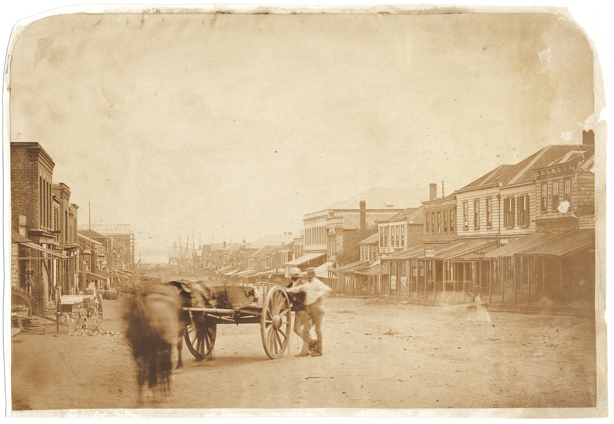 Upper Queen Street, Auckland, na 1859 door John Nicol Crombie