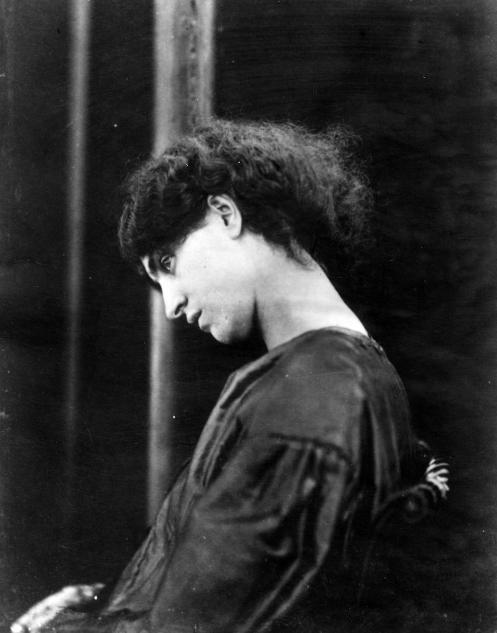 Jane Morris, geposeerd door Dante Gabriel Rossetti, 1865 (albumine print) door John R. Parsons