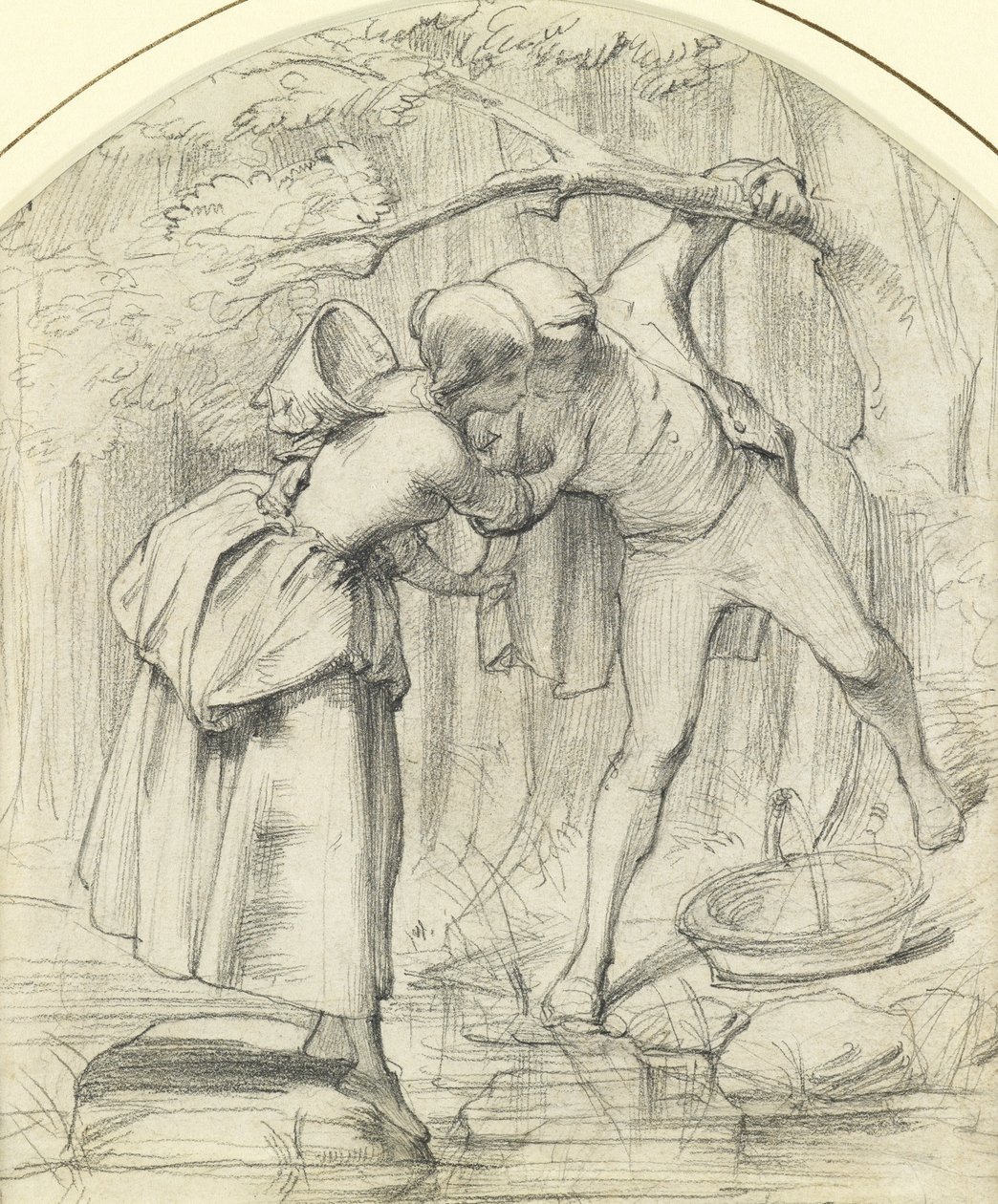 De Oversteek, ca.1860 door John Richard Clayton