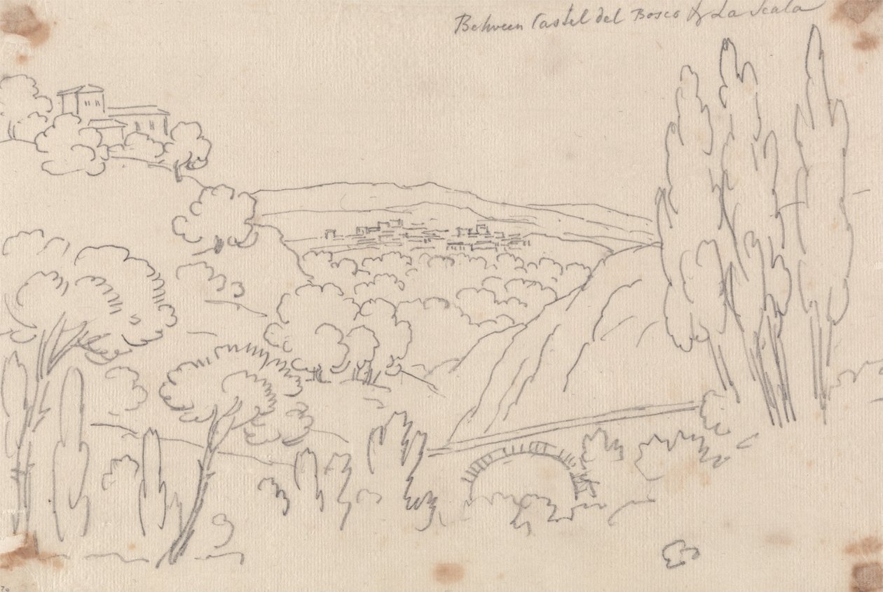 Tussen Castel del Bosco en La Scala door John Robert Cozens