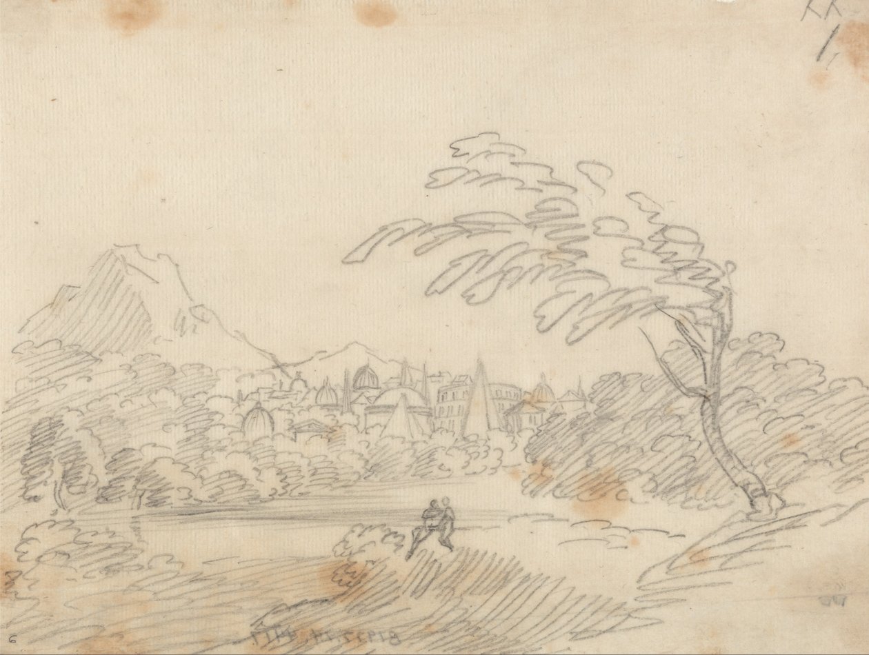 Verre Zicht op een Denkbeeldige Stad door John Robert Cozens