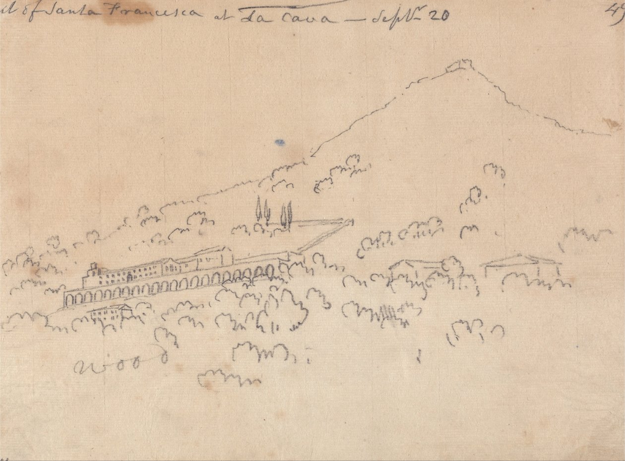 Santa Francesca in La Cava, 20 September door John Robert Cozens