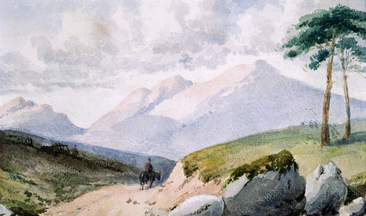 Bergachtig Landschap door John Ruskin
