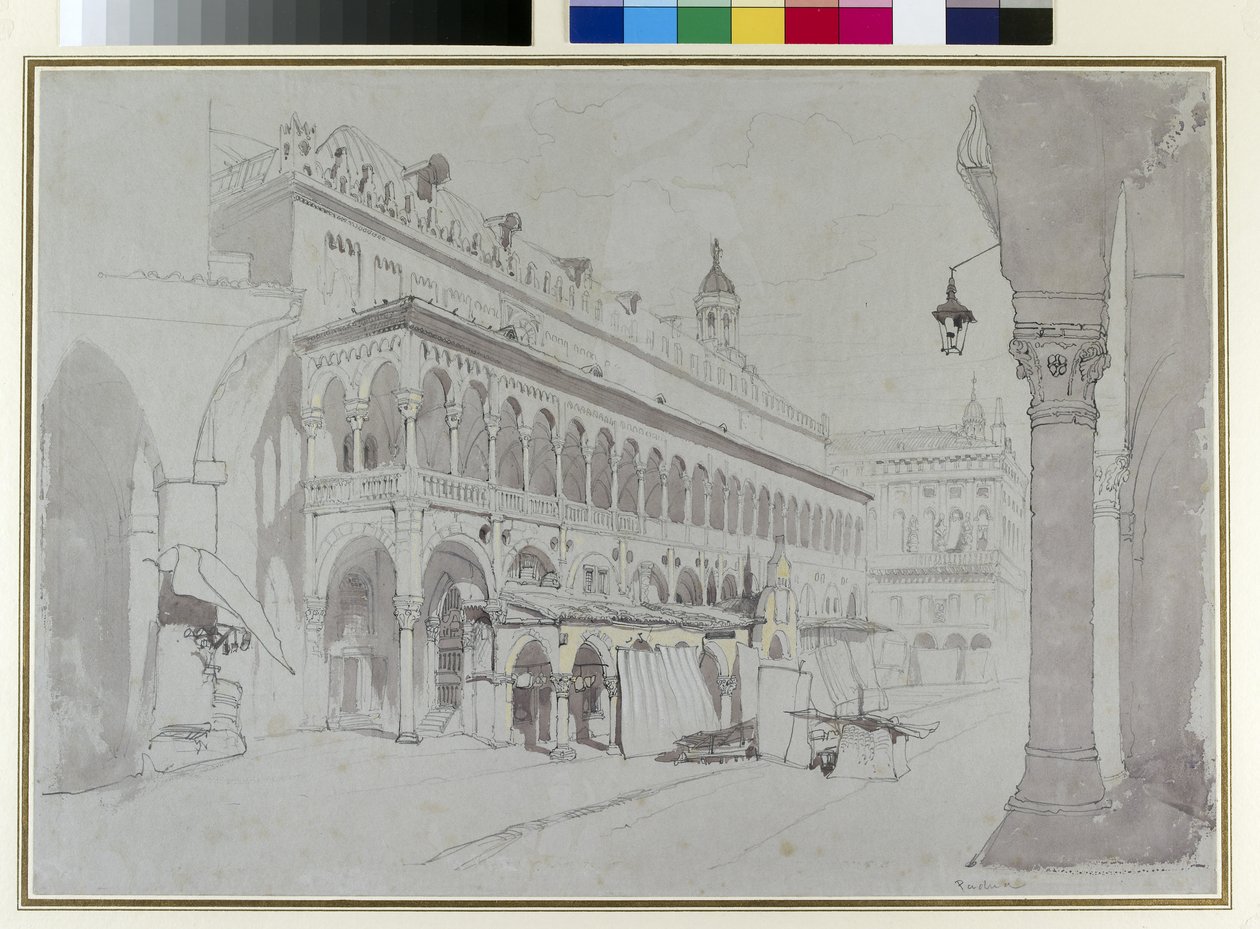 Het Palazzo della Ragione en Piazza delle Erbe, Padua, mei 1841 door John Ruskin