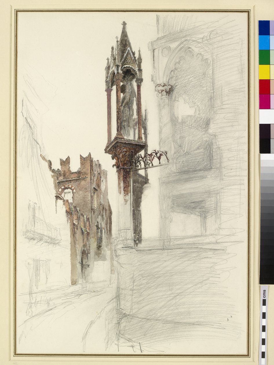 Het Graf van Cansignorio (gestorven 1375), Santa Maria Antica, Verona door John Ruskin