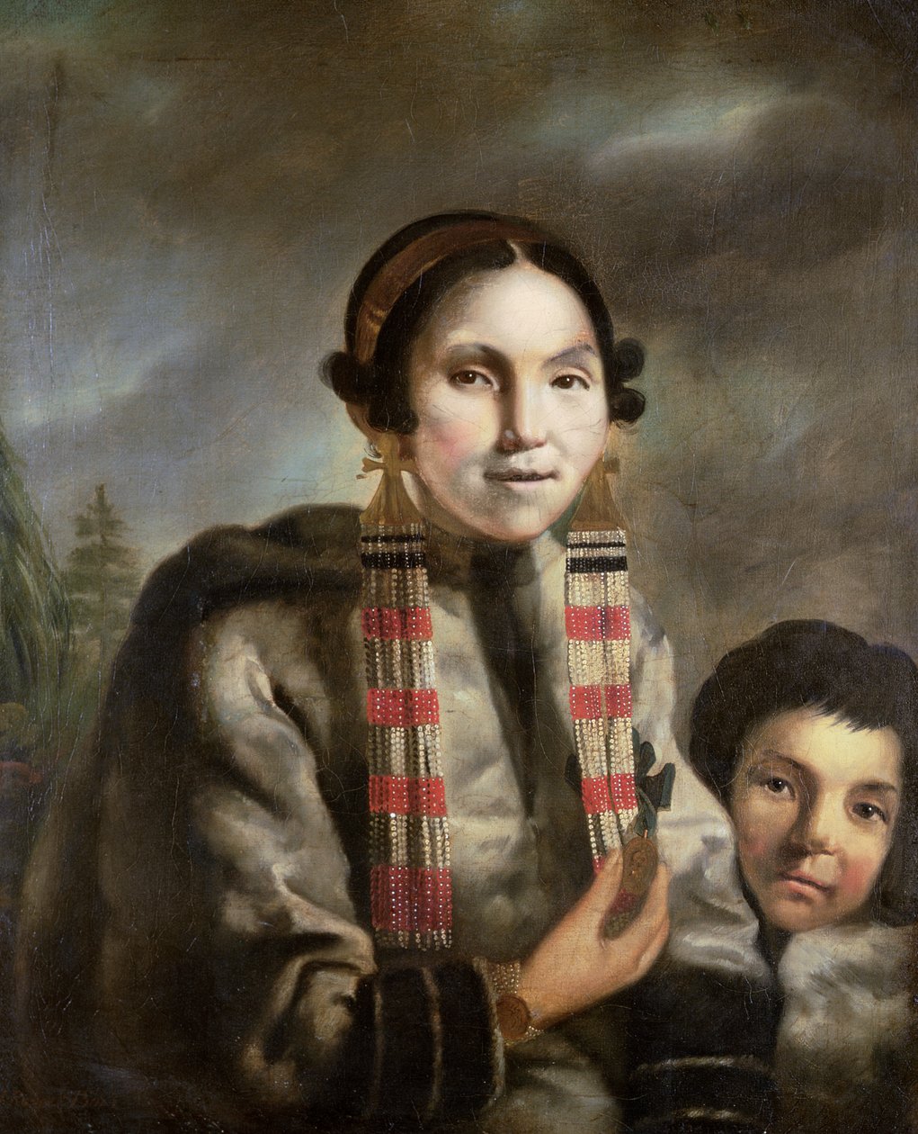 Portret van Micoc en haar zoon Tootac, c.1769 door John Russell