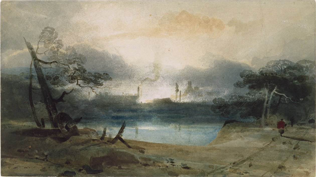 Bedlam Furnace bij Irongate, Shropshire door John Sell Cotman