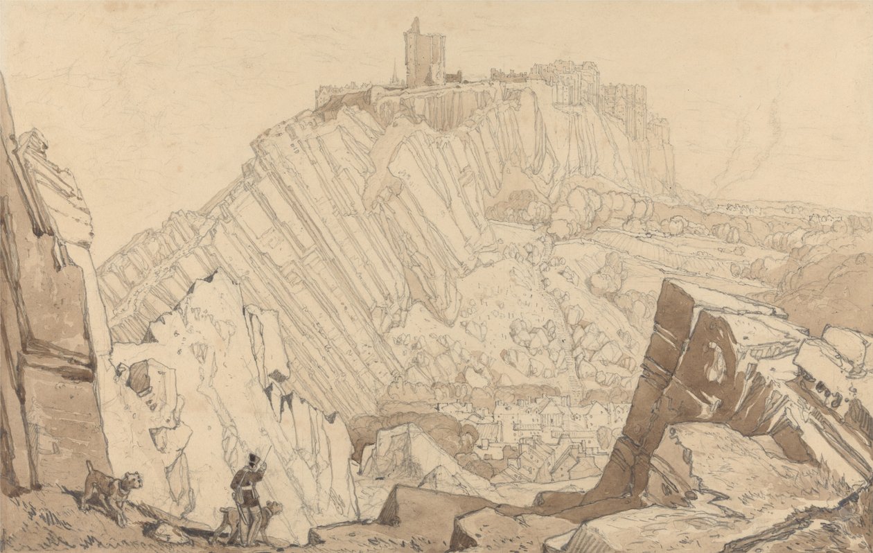 Domfront, kijkend naar het zuidoosten door John Sell Cotman