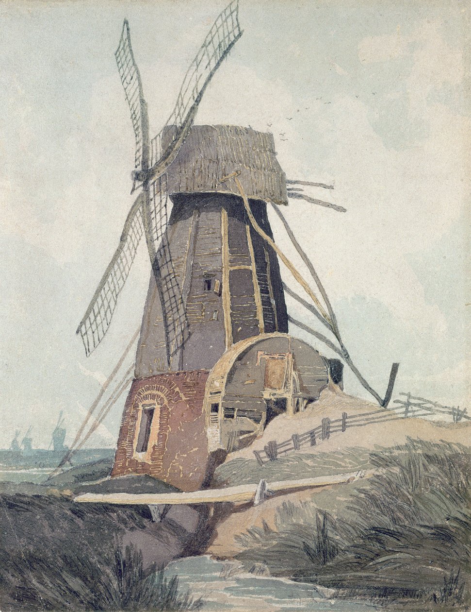 Drainagemolen in Lincolnshire, 1807-08 door John Sell Cotman