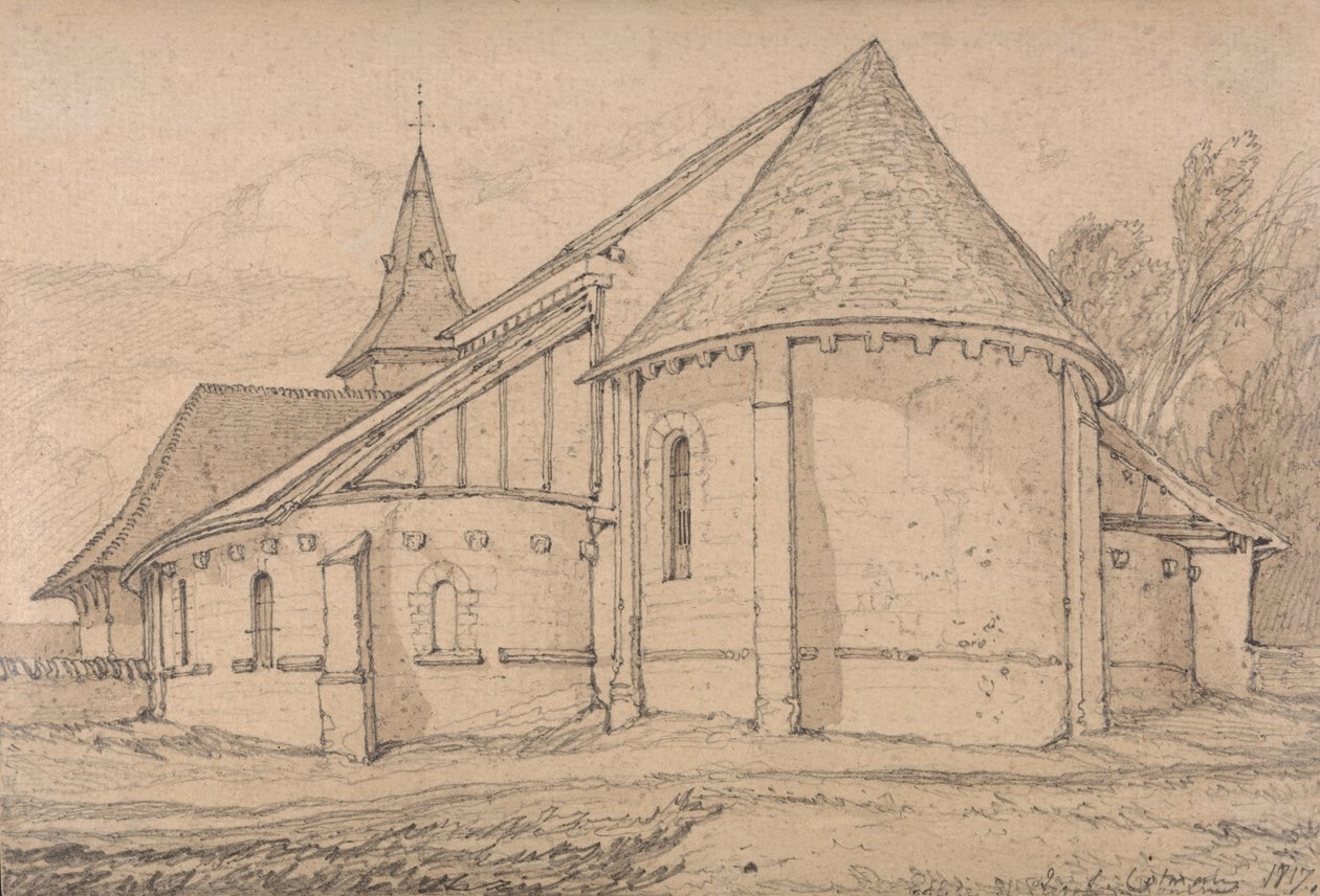 Oostkant van de abdijkerk van St. Paul in Rouen, Normandië door John Sell Cotman