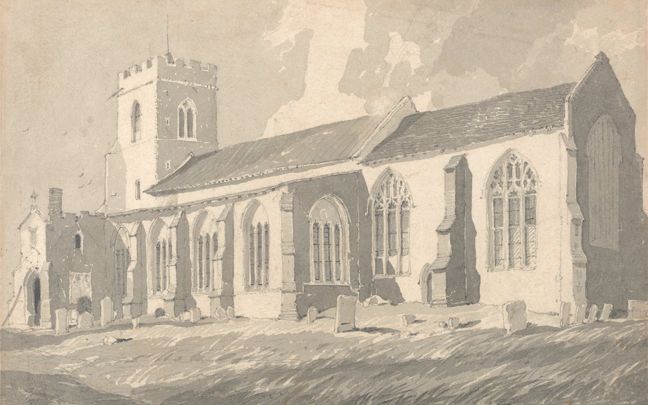 Zuidzijde van de Catfield-kerk, Norfolk door John Sell Cotman