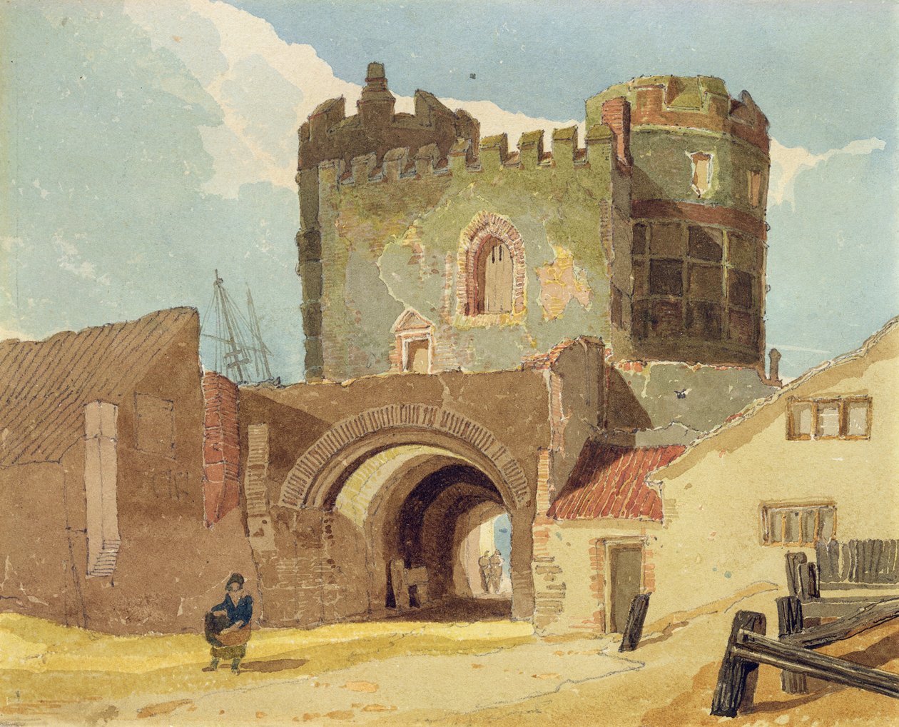 De Zuidpoort, Great Yarmouth, Norfolk door John Sell Cotman