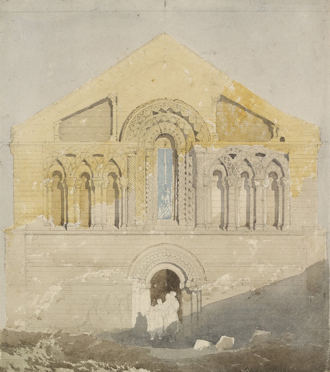 Westfront van Castle Rising Church, Norfolk door John Sell Cotman