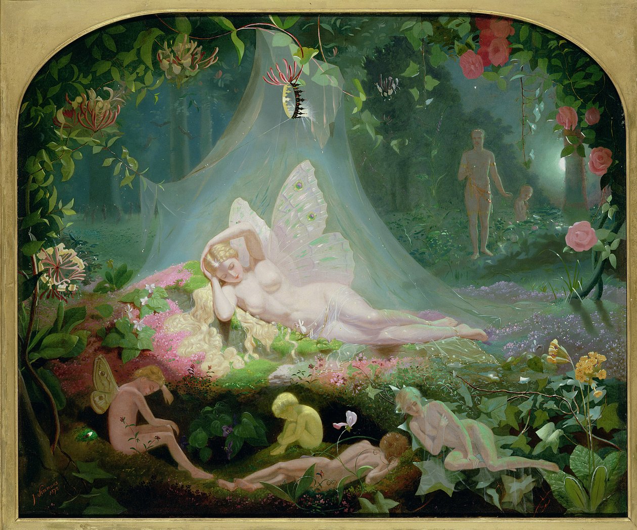 Daar slaapt Titania, 1872 door John Simmons
