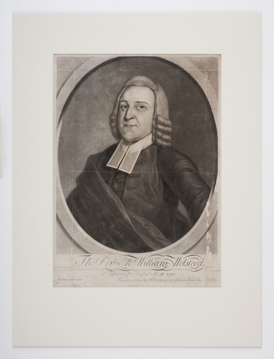 De Eerwaarde Mr William Welsteed van Boston, New England, c.1753 door John Singleton Copley