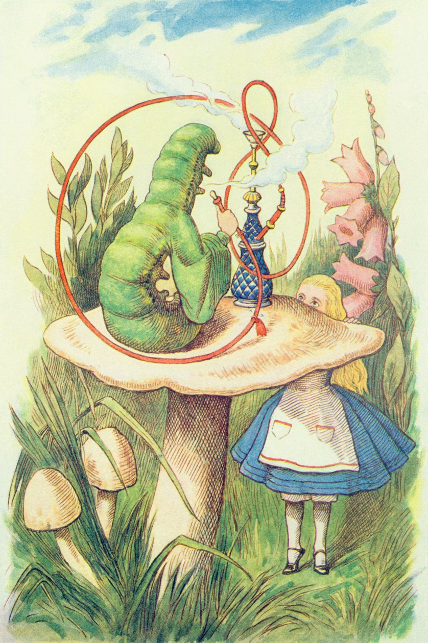 Alice ontmoet de Rups, illustratie uit 