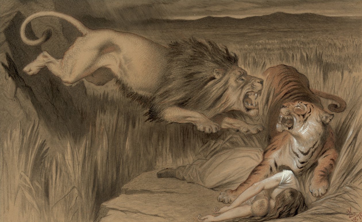 De wraak van de Britse leeuw op de Bengaalse tijger, 1870 door John Tenniel