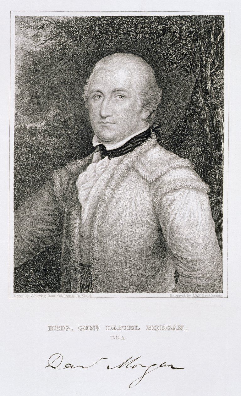 Brigadier Generaal Daniel Morgan (1736-1802) gegraveerd door John Francis Eugene Prud