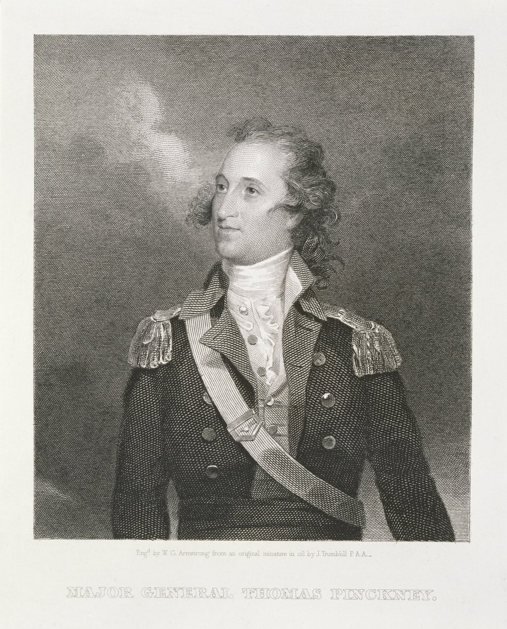 Generaal-majoor Thomas Pinckney (1750-1828) gegraveerd door William G. Armstrong door John Trumbull