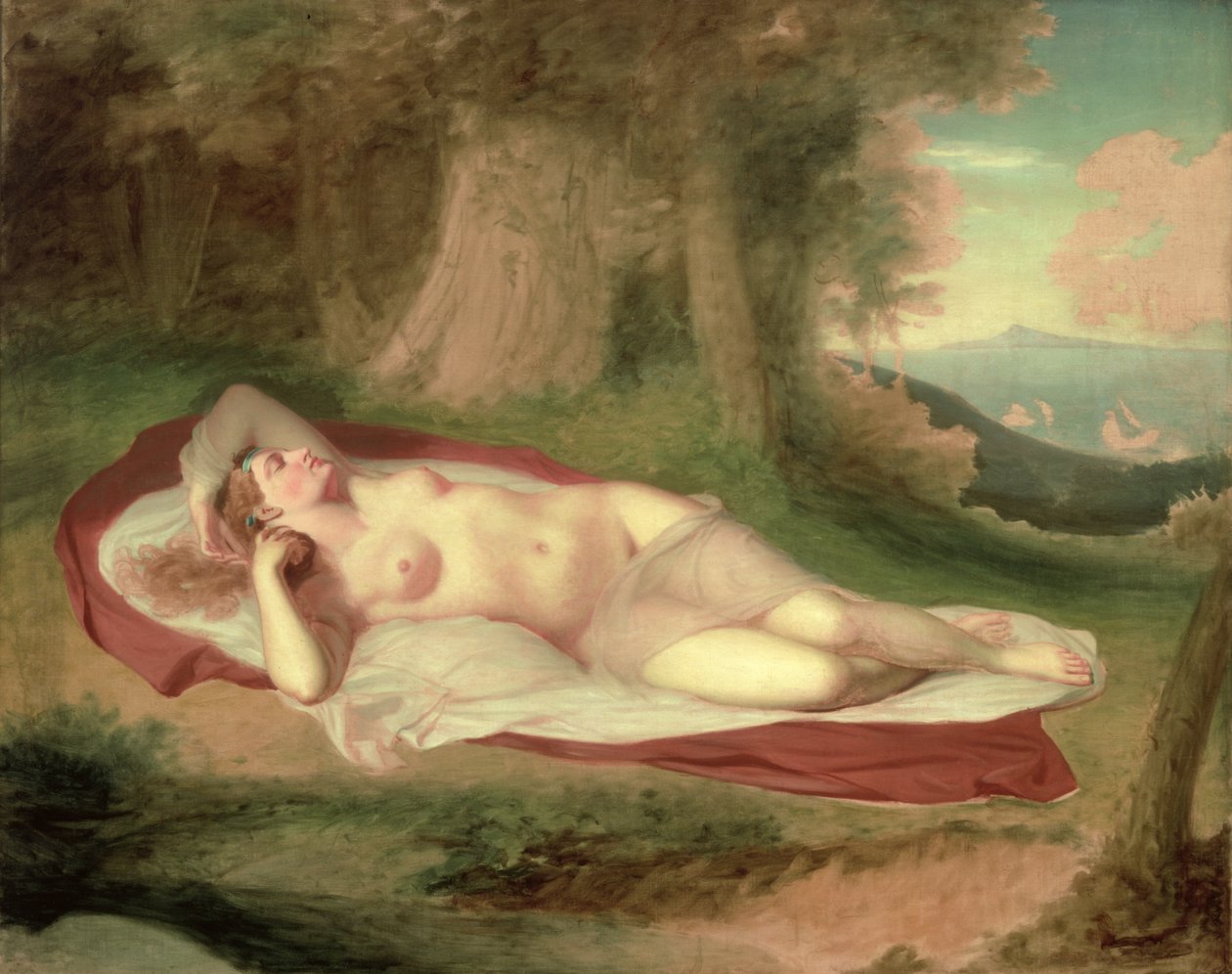 Ariadne slapend op het eiland Naxos, 1831 door John Vanderlyn