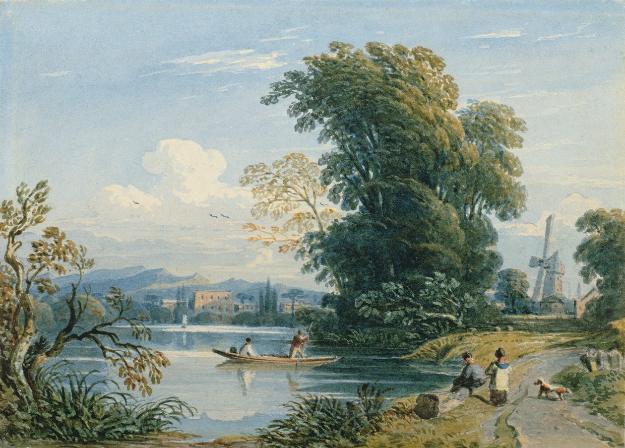 Rivierscène door John Varley