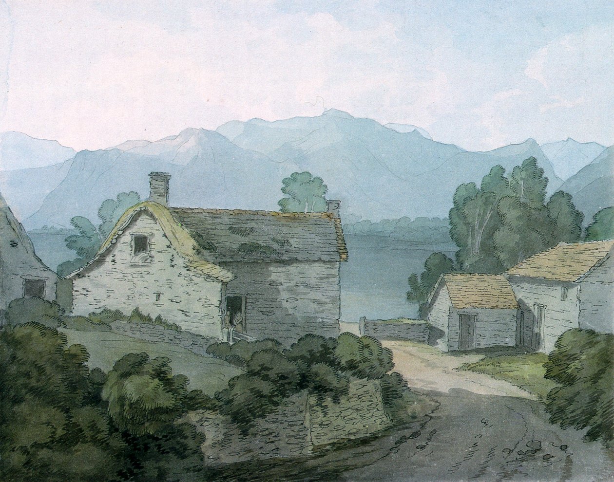 Op Ullswater, Cumberland, 1791 door John White Abbott