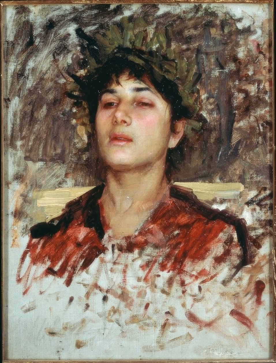 Hoofdstudie van een Corsicaanse jongen door John William Waterhouse