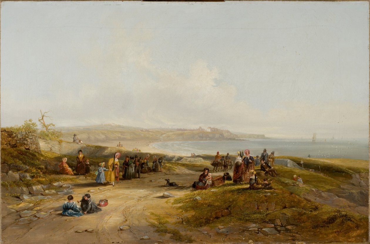 Cullercoats vanuit Tynemouth door John Wilson Carmichael