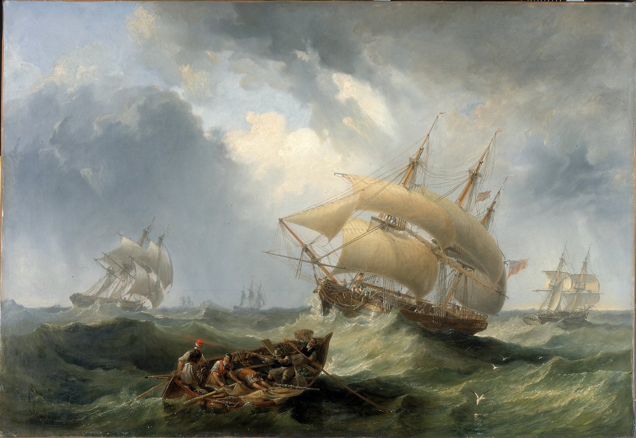 Schepen op de open zee door John Wilson Carmichael