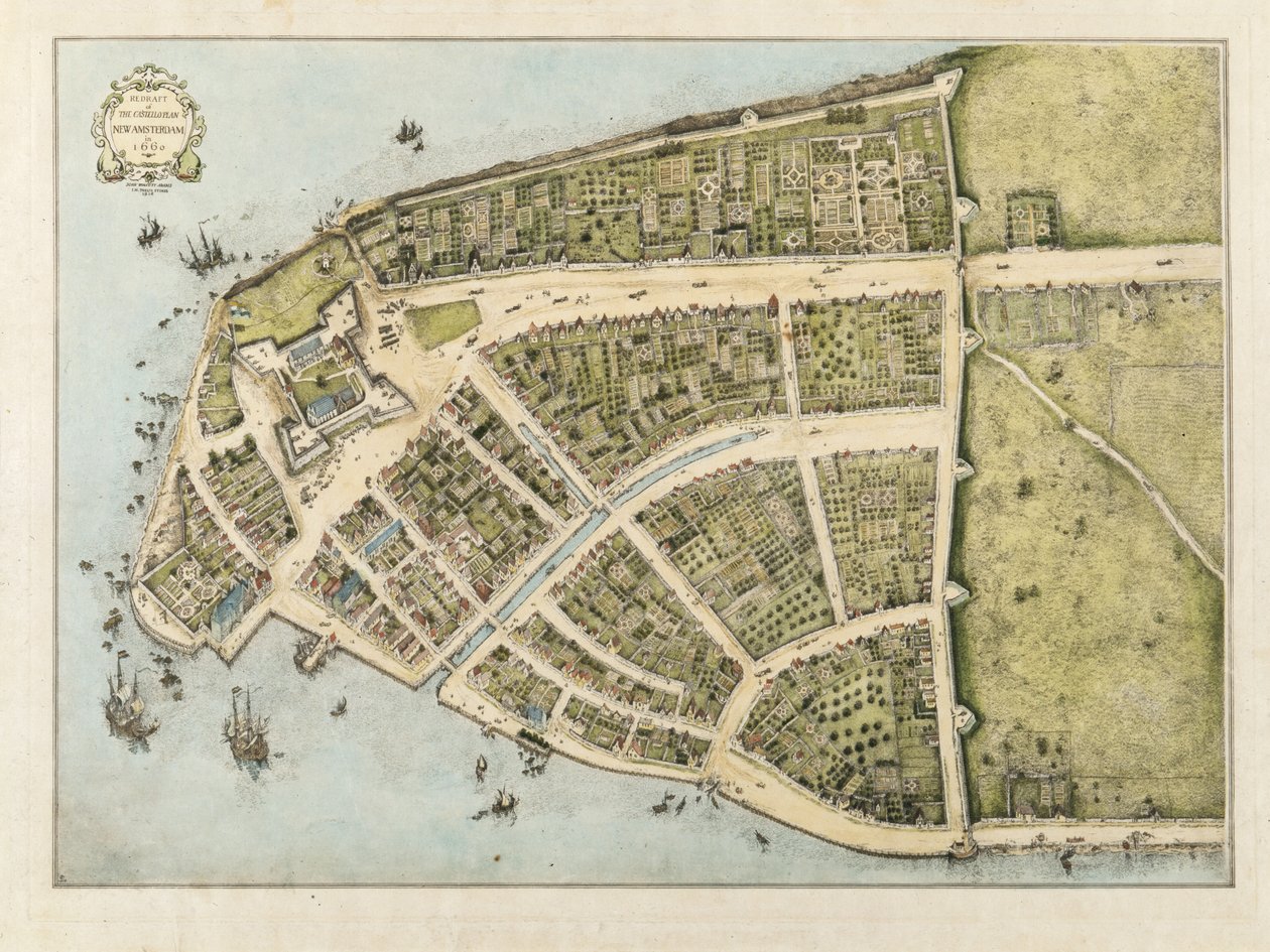 Herziening van het Castello Plan, Nieuw Amsterdam zoals het verscheen in 1660, 1916 door John Wolcott Adams