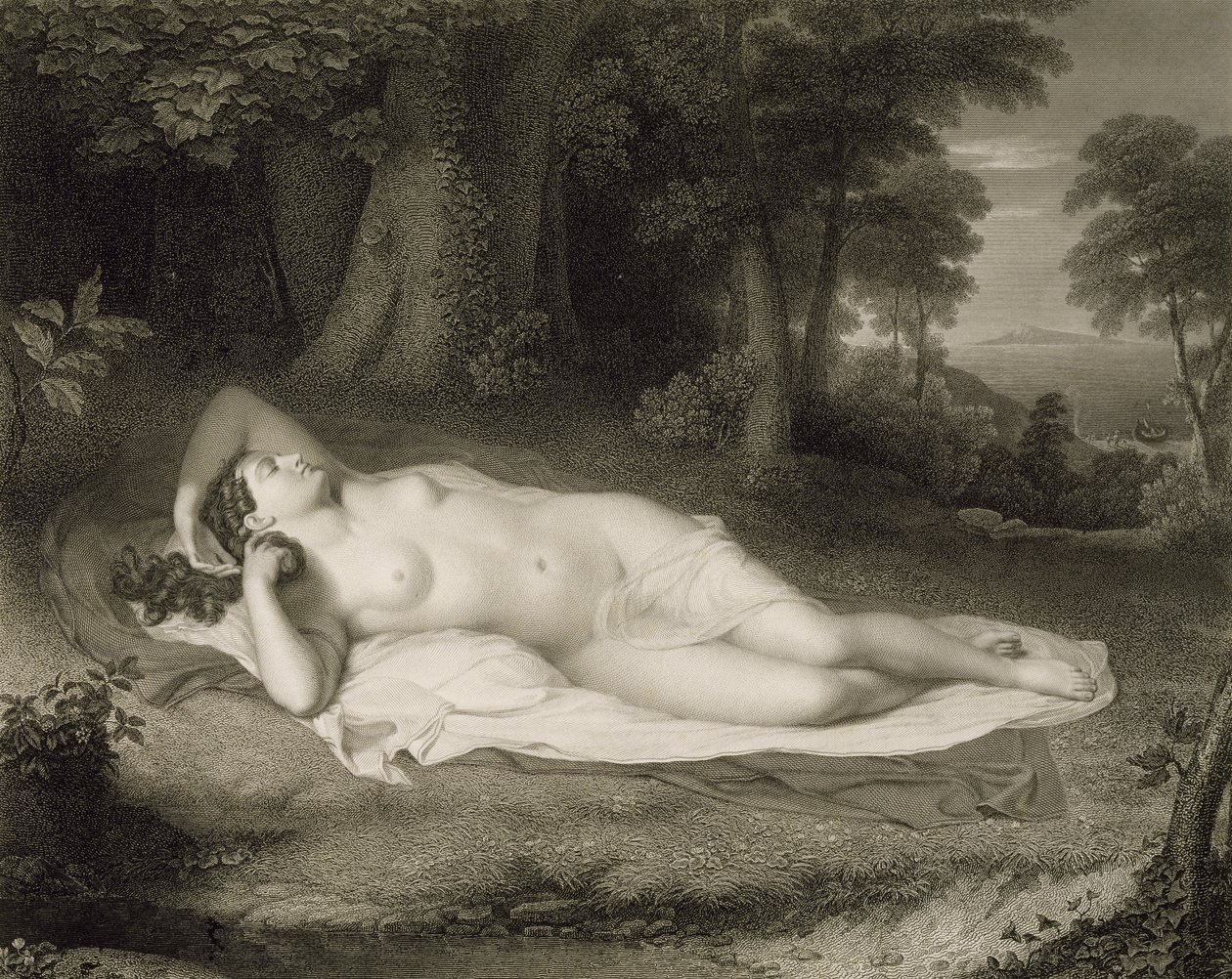 Ariadne, gegraveerd door Asher Brown Durand door John after Vanderlyn