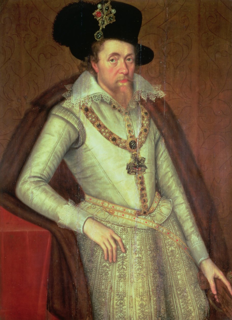 James I (1603-25) en VI van Schotland (1567-1625) door John de, the Younger Critz