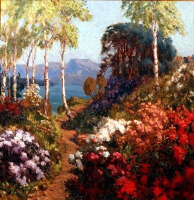 Een tuin op een heuvel in Westmoreland door John Arthur Black