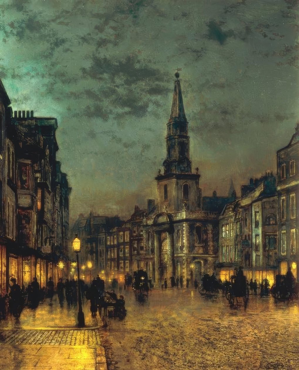 Blackman Street, Borough, Londen door John Atkinson Grimshaw