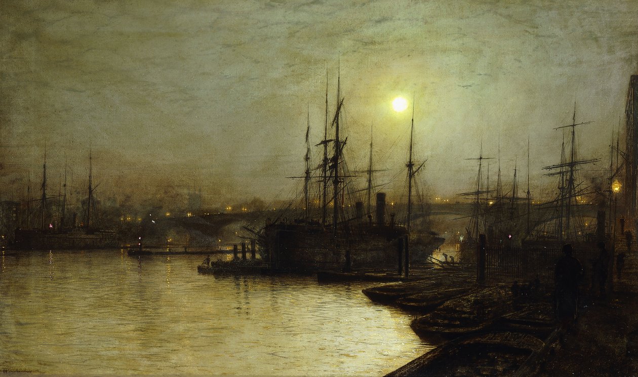 Nachtwerk, Billingsgate Wharf door John Atkinson Grimshaw