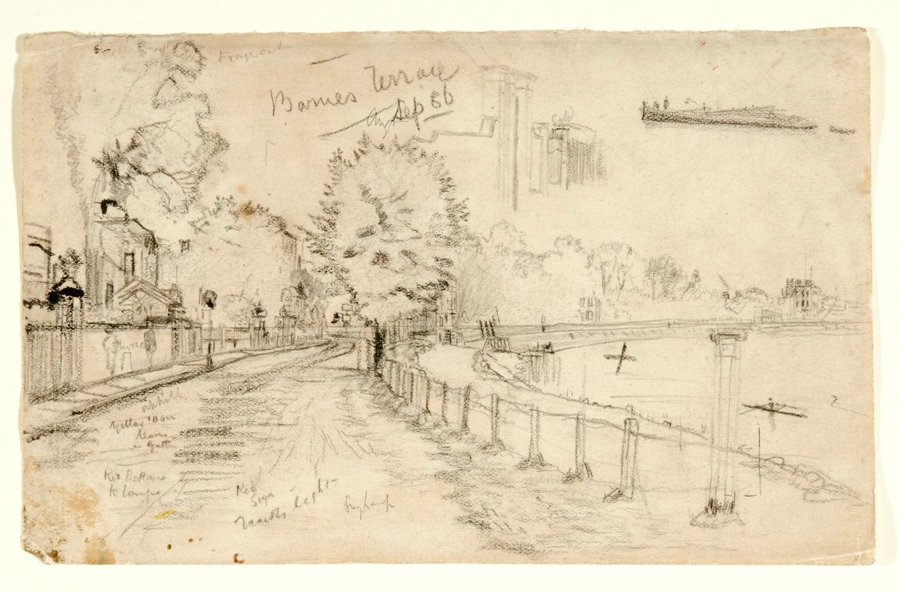 Thames bij Barnes door John Atkinson Grimshaw