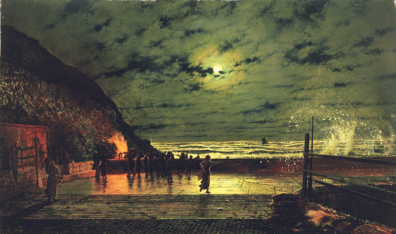 De havenvlam, 1879 door John Atkinson Grimshaw
