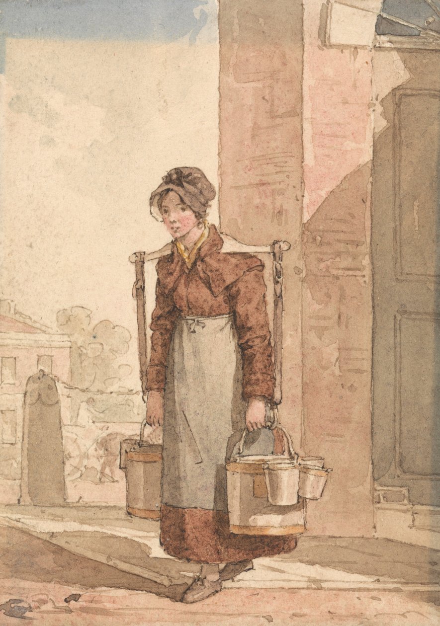 Een melkmeisje door John Augustus Atkinson
