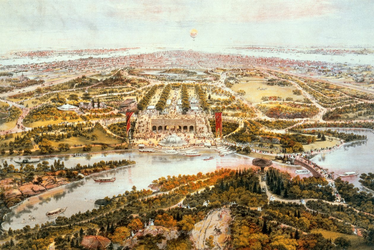 Central Park, zomer, naar het zuiden kijkend, 1865 door John Bachmann