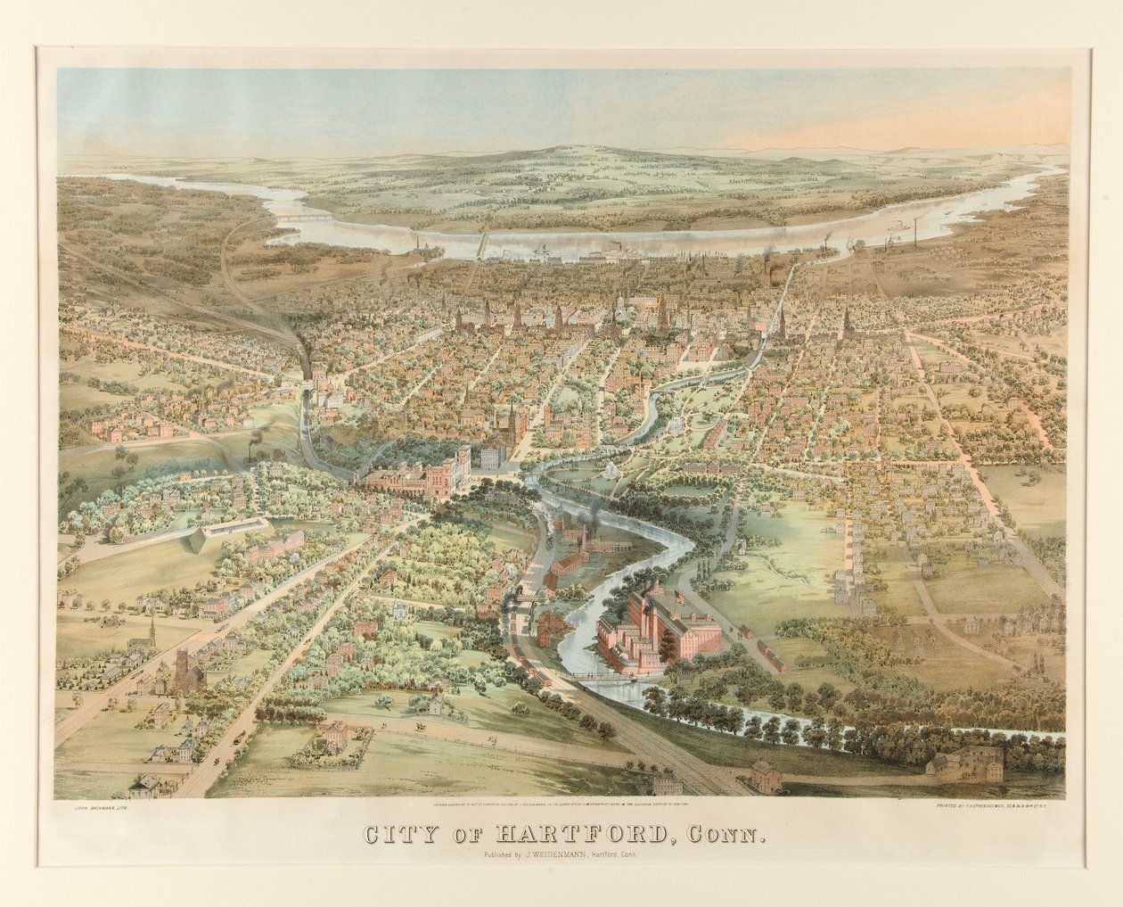 Stad Hartford, Conn. door John Bachmann