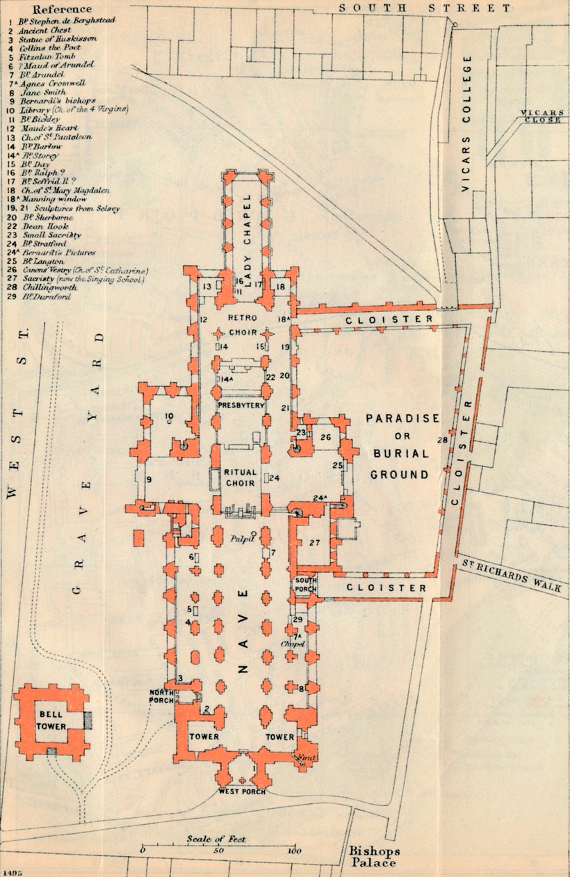 Chichester Kathedraal door John Bartholomew