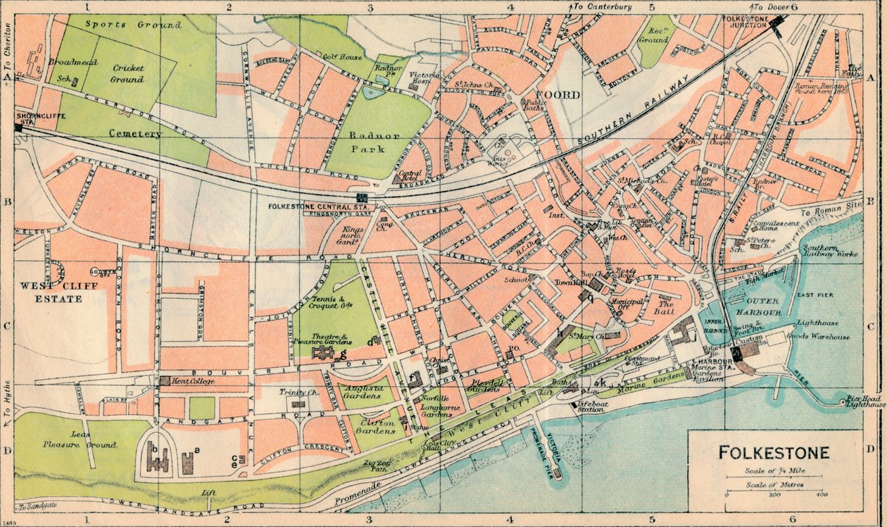 Folkestone, 20e eeuw door John Bartholomew