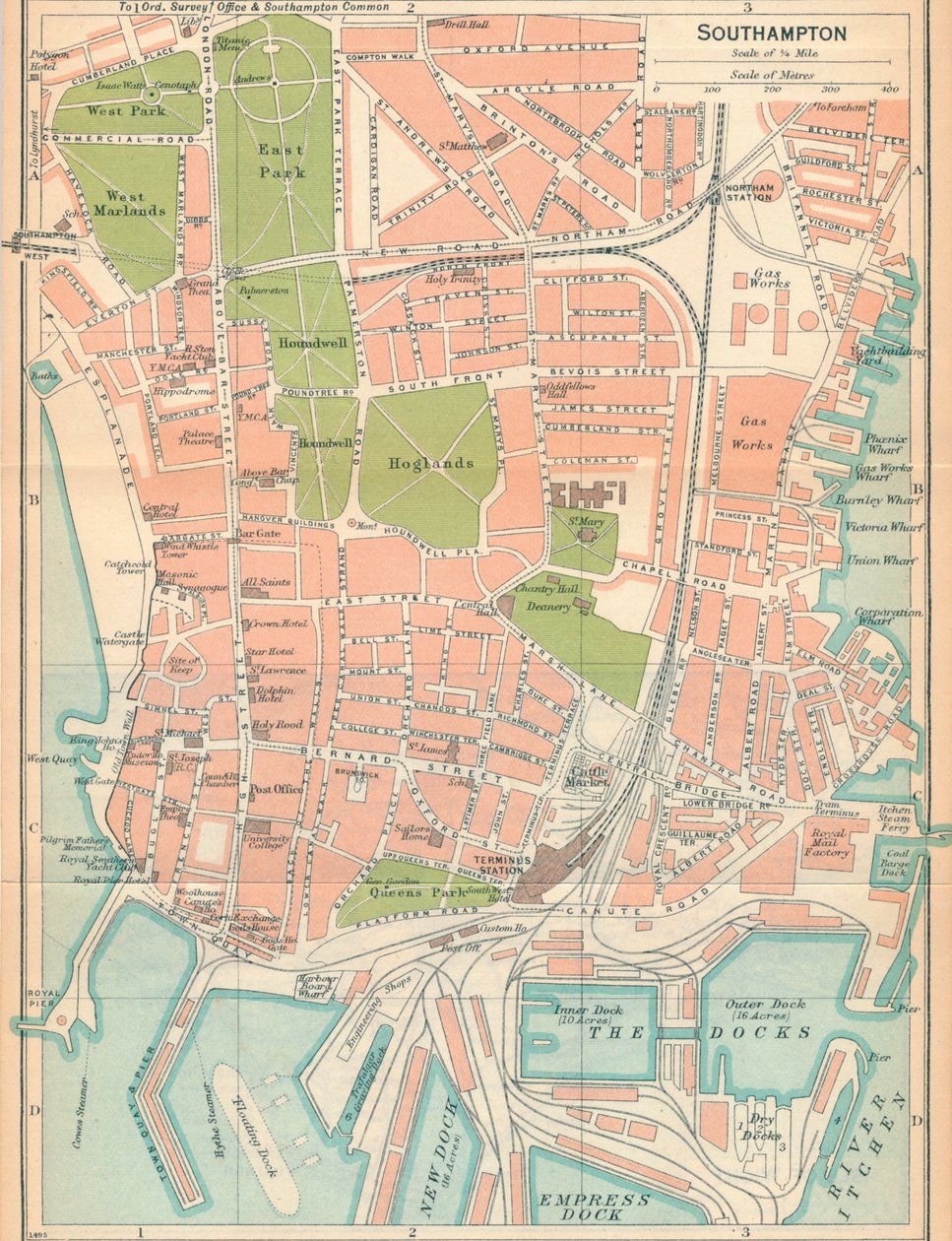 Southampton, 20e eeuw door John Bartholomew