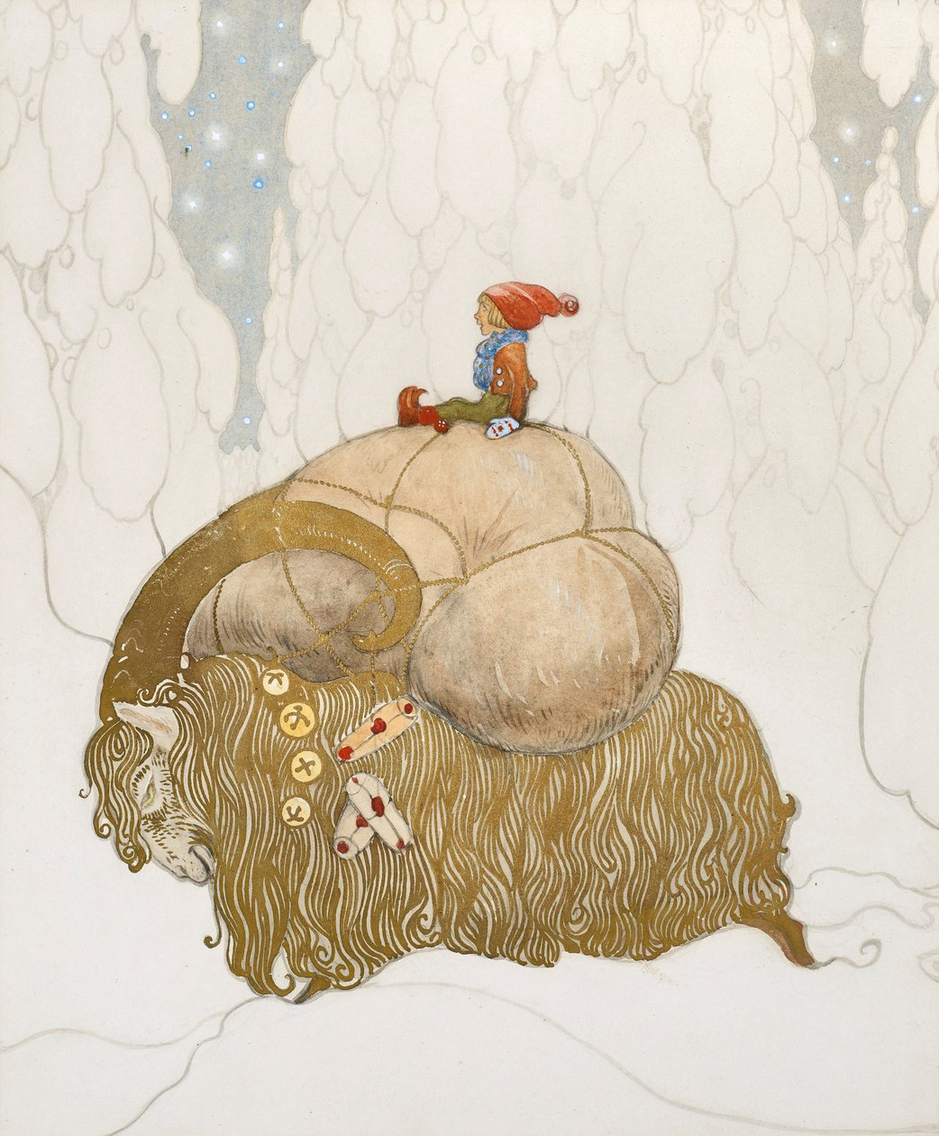 Julbocken Kerstlied, 1912 door John Bauer