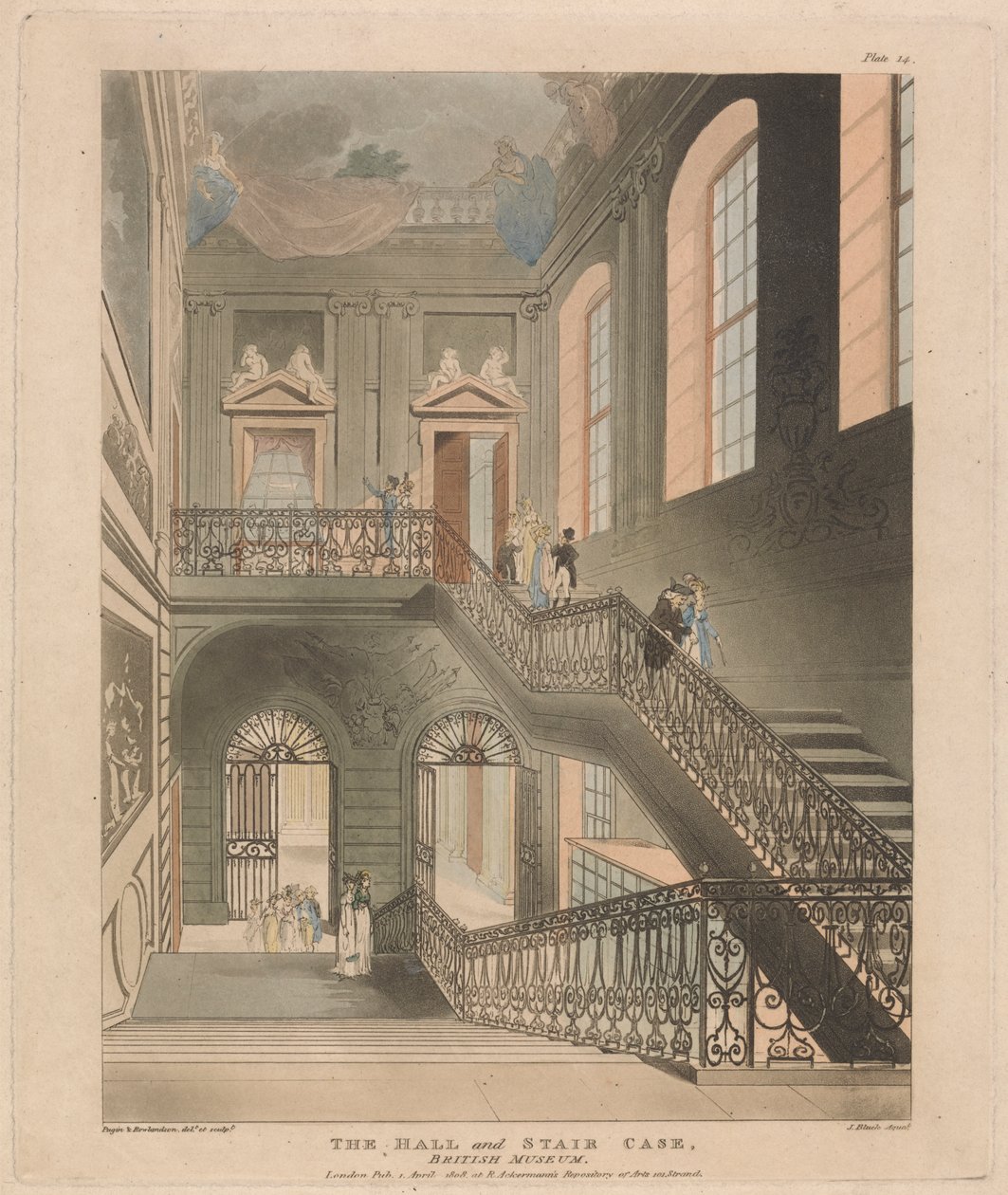 De hal en trap, British Museum door John Bluck