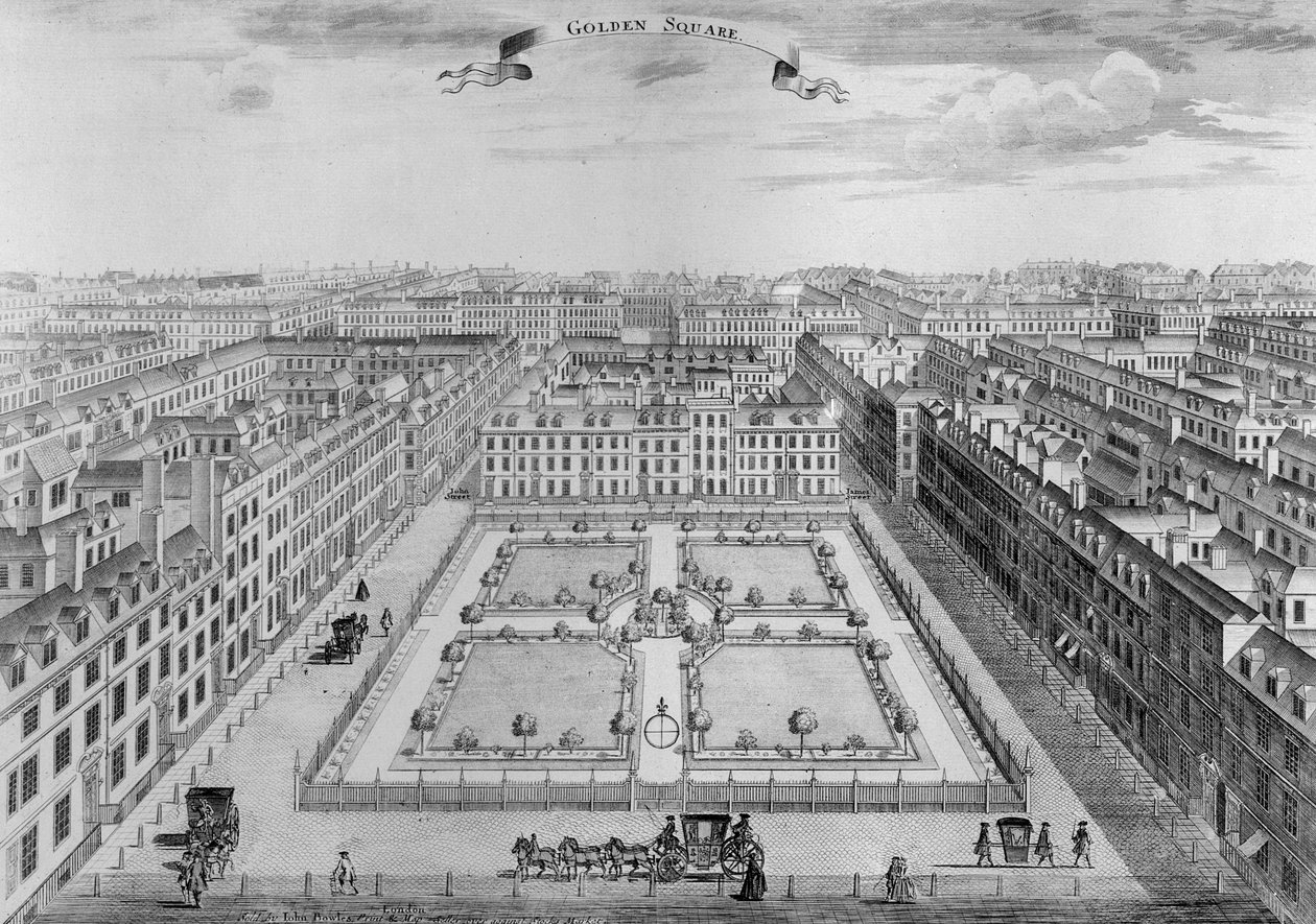 Golden Square, ca. 1725 door John Bowles