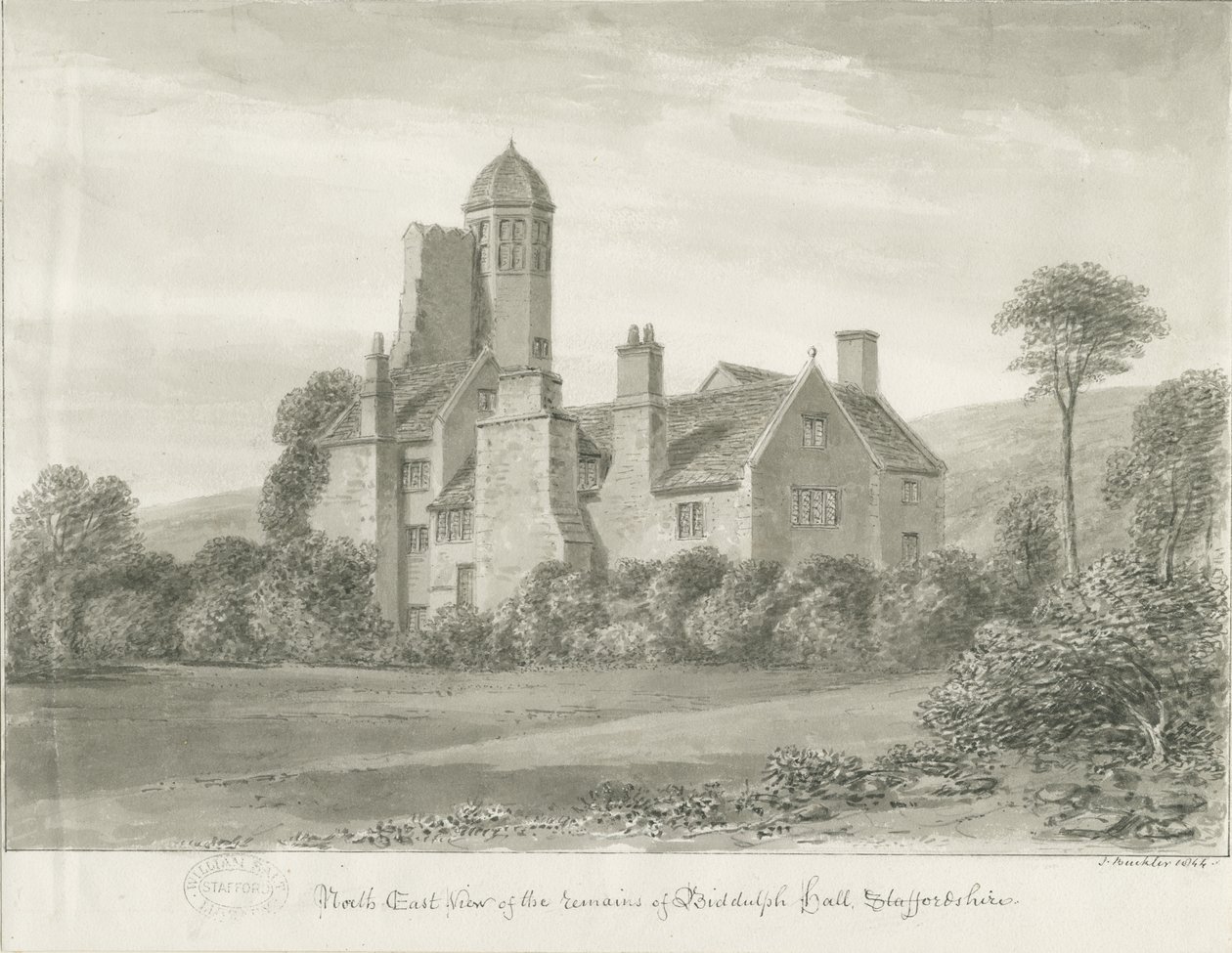 Biddulph Hall (oud) door John Buckler