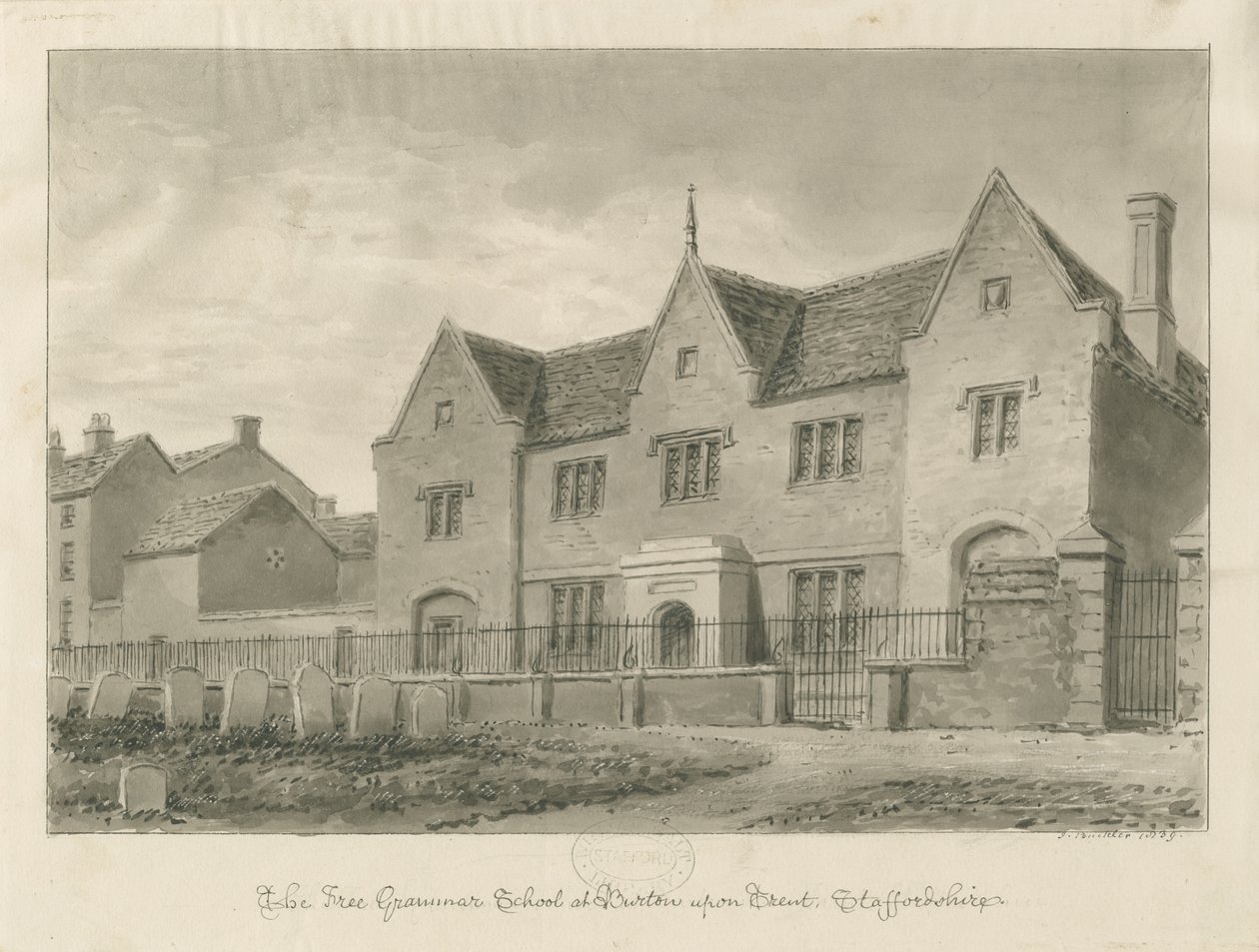 Burton-upon-Trent - Grammar School door John Buckler