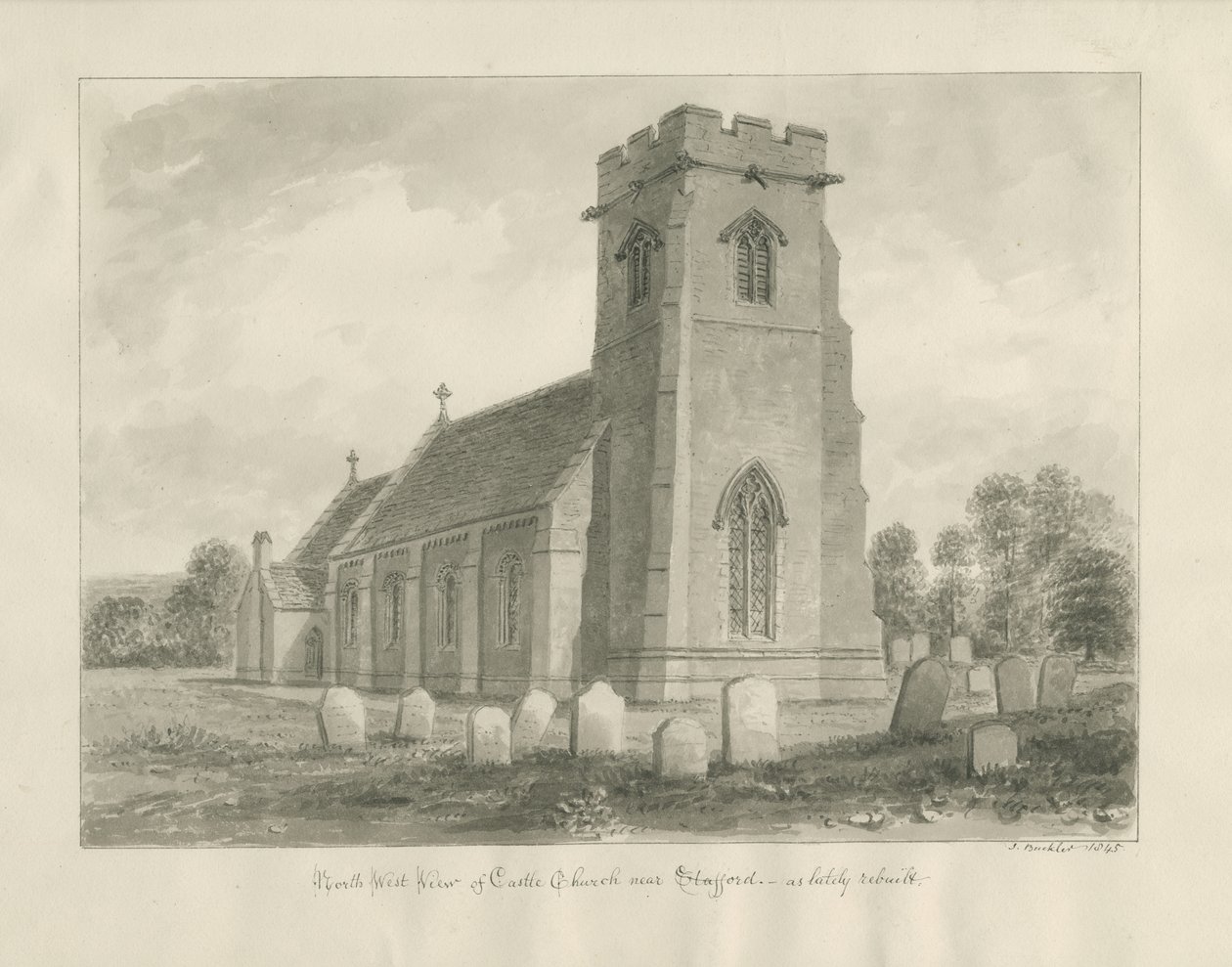 Kerk van Castle Church door John Buckler